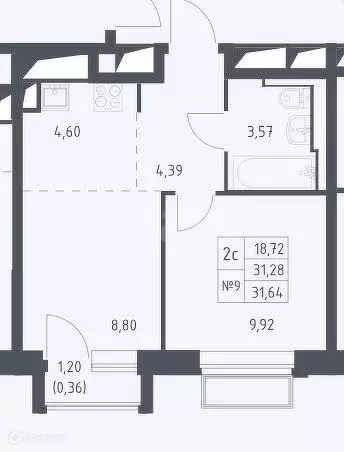 Продаётся 1-к квартира, 31.64 м - Фото 1