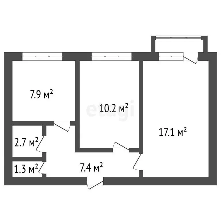 2-комнатная квартира: Семилуки, Транспортная улица, 10 (46.6 м) - Фото 1