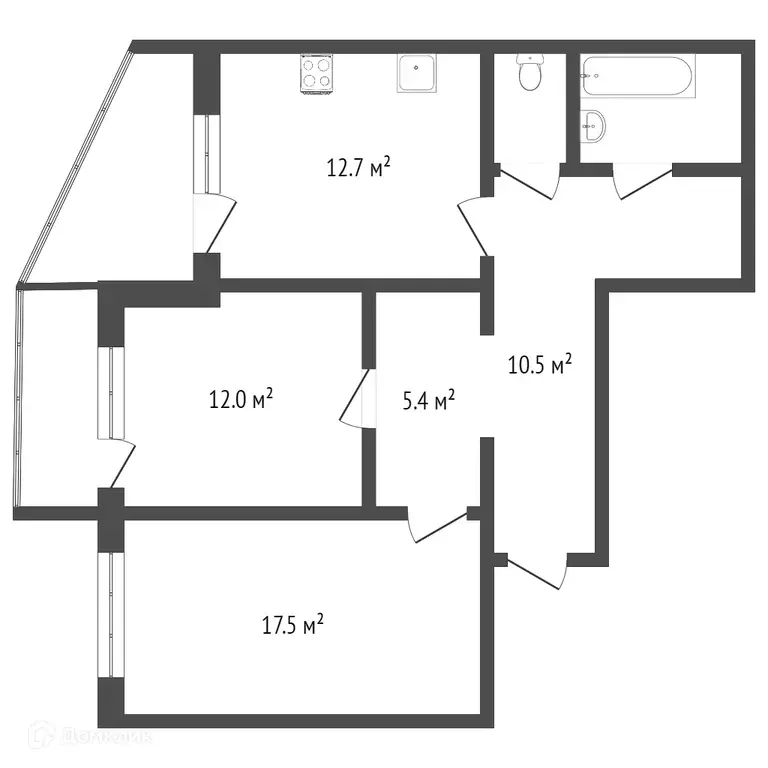 Продаётся 2-к квартира, 61.7 м - Фото 0
