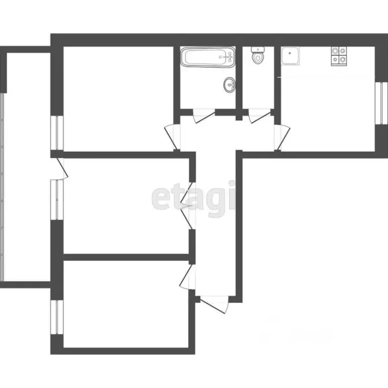3-к кв. Тюменская область, Тюмень Кремлевская ул., 114 (75.0 м) - Фото 0