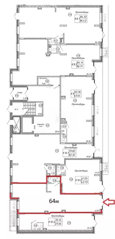 Помещение свободного назначения (64.17 м) - Фото 2