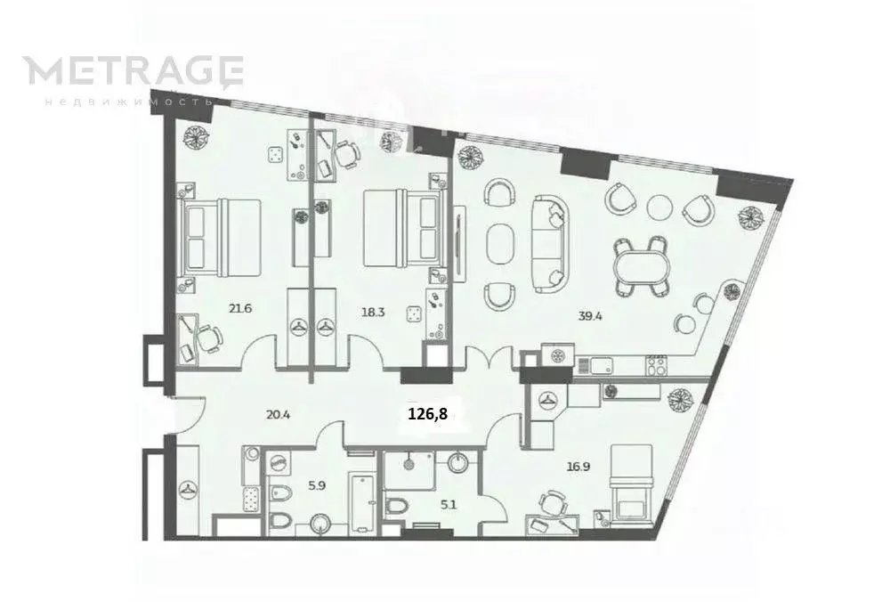 4-к кв. Москва Мытная ул., 40к4 (126.8 м) - Фото 1