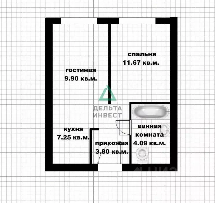 2-к кв. Башкортостан, Уфа ул. Рудольфа Нуреева, 5 (36.72 м) - Фото 2