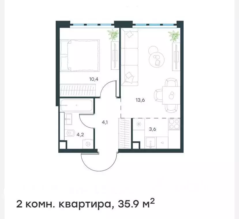 1-к кв. Москва Южнопортовая ул., 26к2 (35.9 м) - Фото 1
