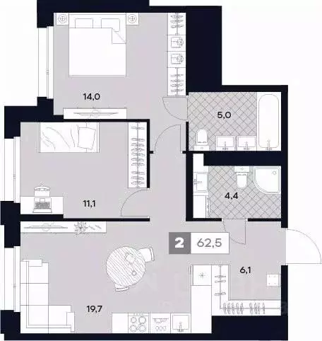 2-к кв. Москва Лодочная ул., 27К2 (62.5 м) - Фото 0