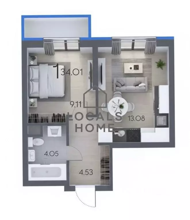 1-к кв. Рязанская область, Рязанский муниципальный округ, с. Дядьково ... - Фото 1