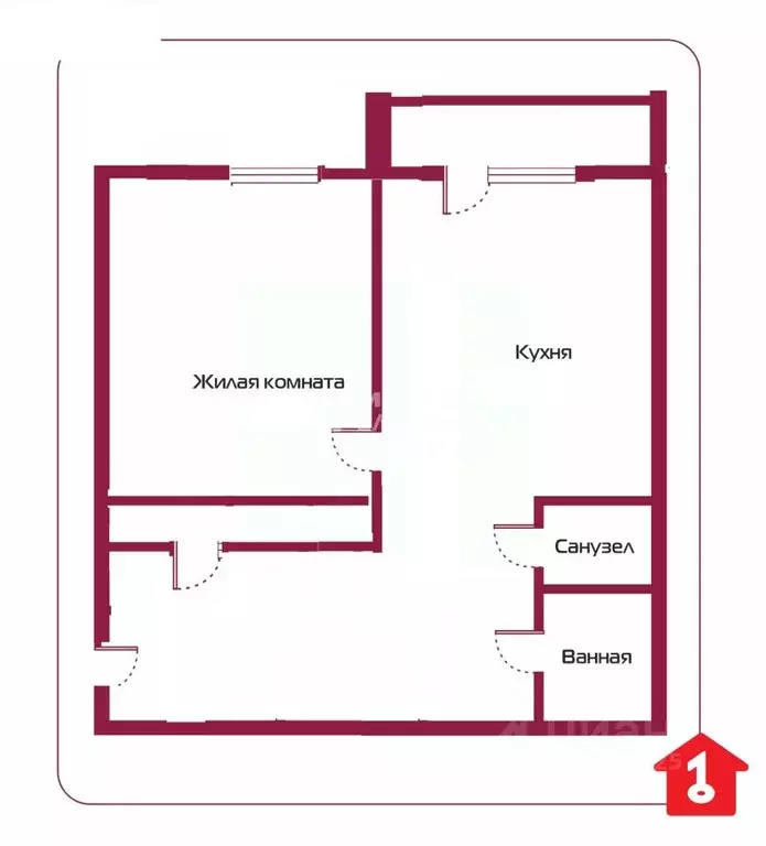 1-к кв. Омская область, Омск ул. 28-я Северная, 22А (40.8 м) - Фото 2