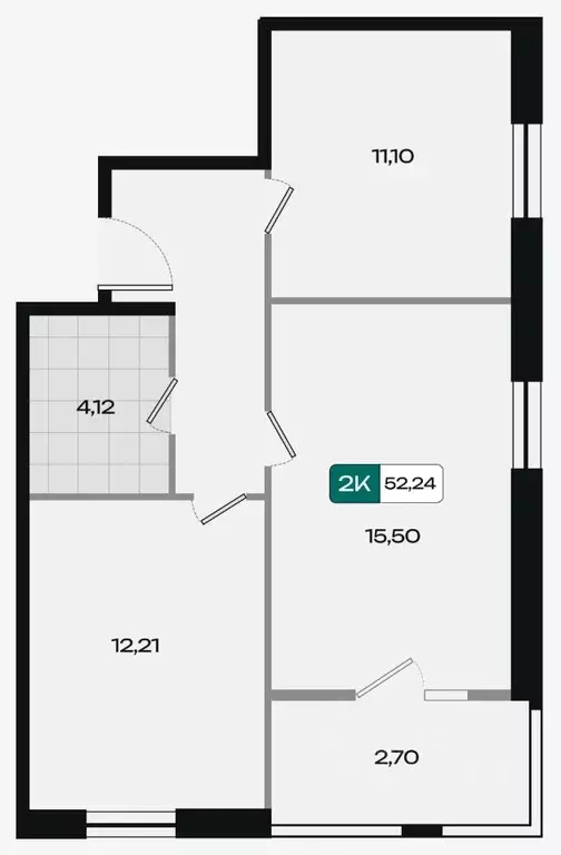 2-к кв. Краснодарский край, Краснодар ул. Николая Огурцова (52.24 м) - Фото 2