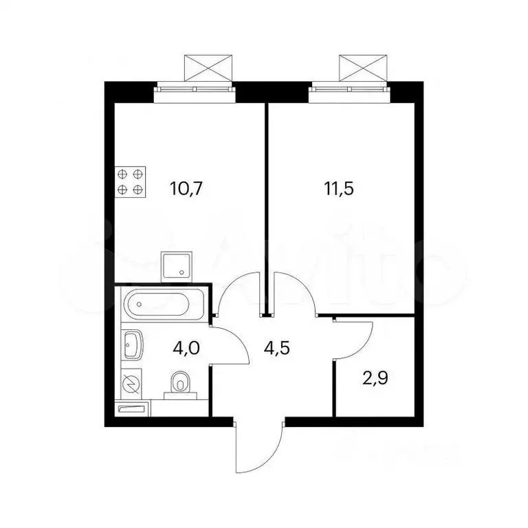 1-к. квартира, 35 м, 7/24 эт. - Фото 0