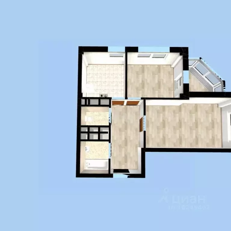 2-к кв. Башкортостан, Уфа ул. Шмидта, 160/1 (50.0 м) - Фото 2