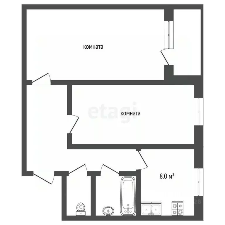 2-к кв. Владимирская область, Муром ул. Автодора, 44 (43.7 м) - Фото 1