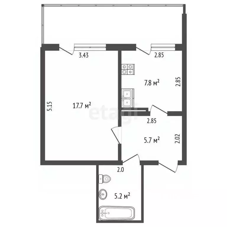 1-к кв. Ставропольский край, Кисловодск просп. Победы (36.4 м) - Фото 1