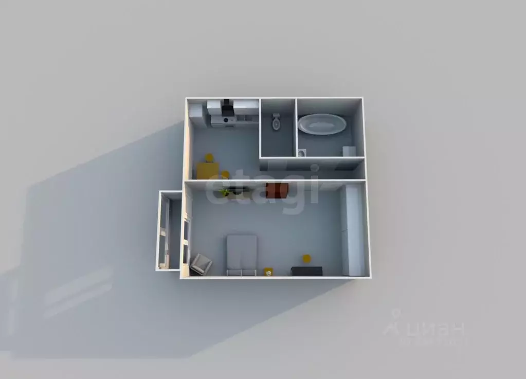 1-к кв. Сахалинская область, Южно-Сахалинск Комсомольская ул., 296А ... - Фото 2