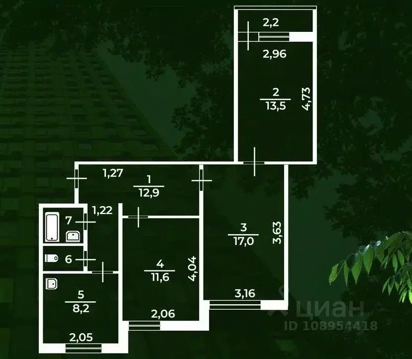 3-к кв. Санкт-Петербург Школьная ул., 126к1 (67.6 м) - Фото 2