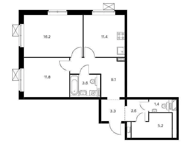 2-к кв. Москва Люблинская ул., 80к3 (64.6 м) - Фото 0