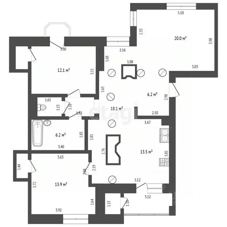 3-к кв. Чувашия, Чебоксары бул. Анатолия Миттова, 7 (97.4 м) - Фото 2