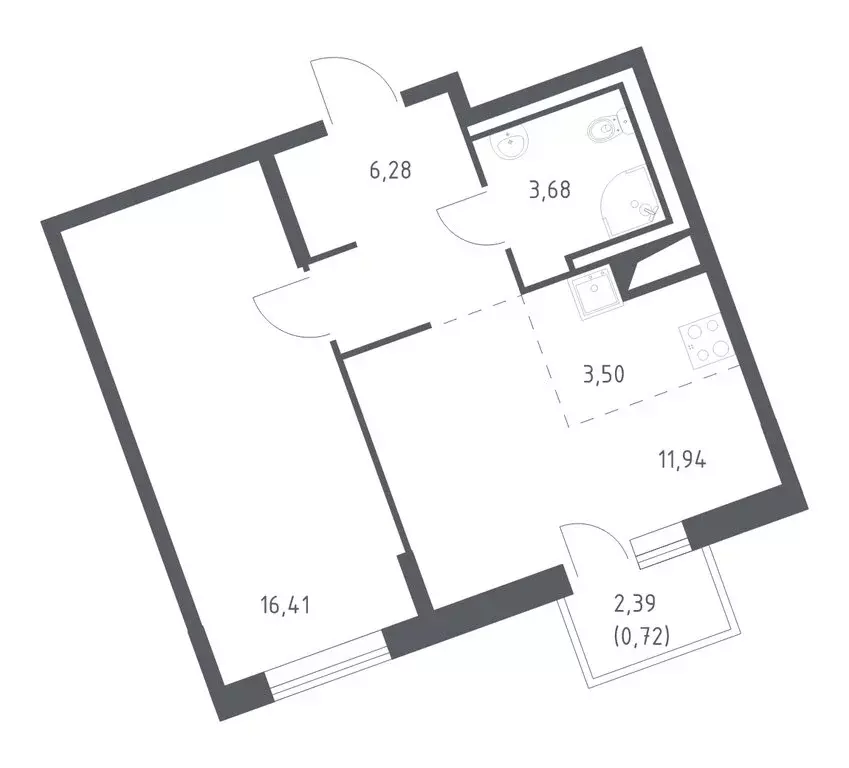1-комнатная квартира: деревня Лаголово, жилой комплекс Квартал ... - Фото 1