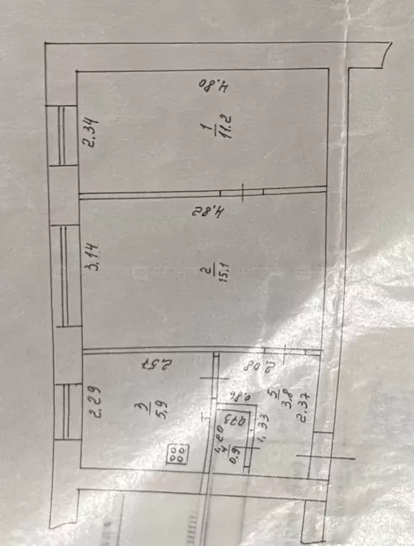 2-к кв. Татарстан, Казань Высокогорская ул., 1/47А (36.9 м) - Фото 1