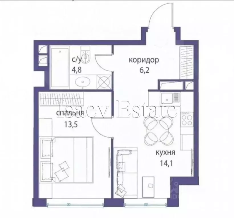 1-к кв. Москва ул. Нижние Мневники, 7 (38.6 м) - Фото 1