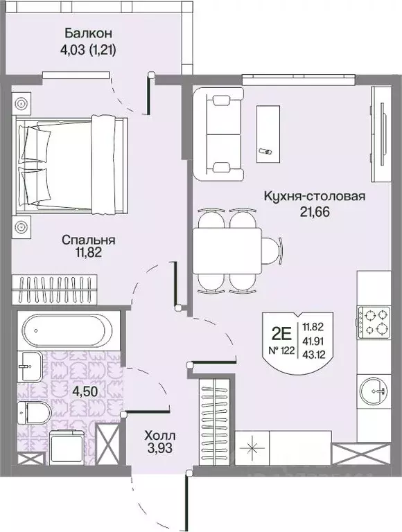 1-к кв. Ленинградская область, Всеволожский район, Бугровское ... - Фото 1