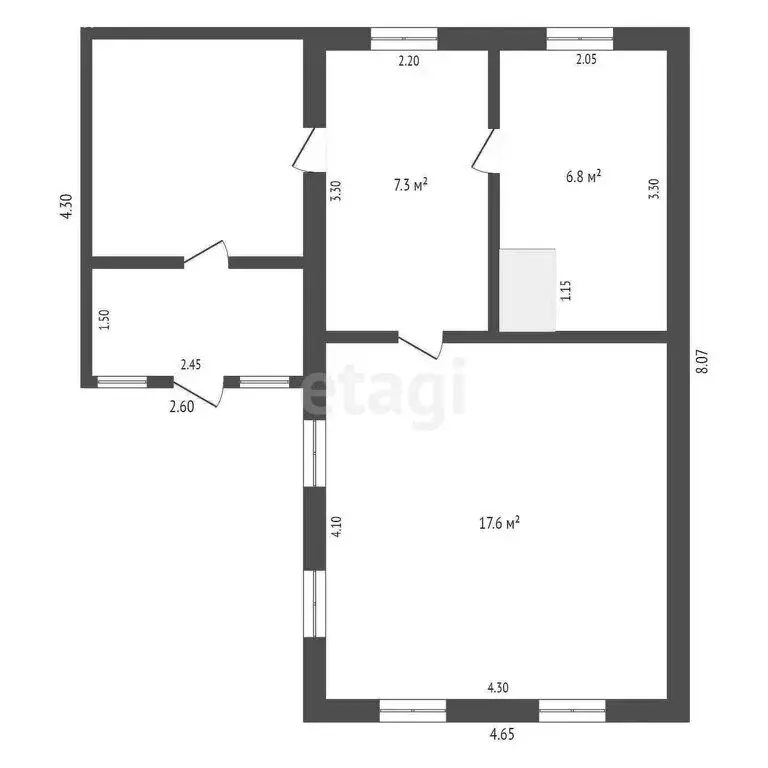 Дом в Афанасовское сельское поселение, село Нечаево (43 м) - Фото 1