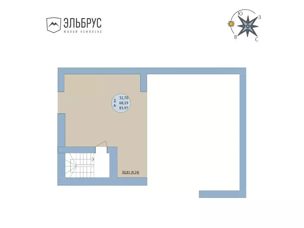 4-комнатная квартира: Уфа, микрорайон Юрюзань, ЖК Эльбрус, ск1 (83.97 ... - Фото 2