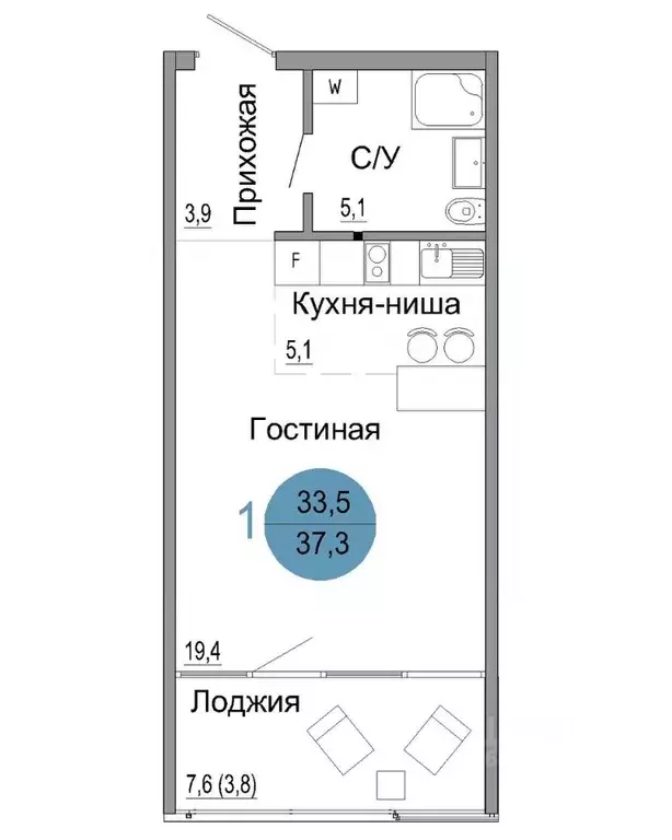 1-к кв. Крым, Керчь Белый город жилой комплекс (37.3 м) - Фото 0