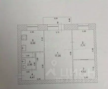 2-к кв. Ульяновская область, Ульяновск ул. Ефремова, 13 (44.0 м) - Фото 1