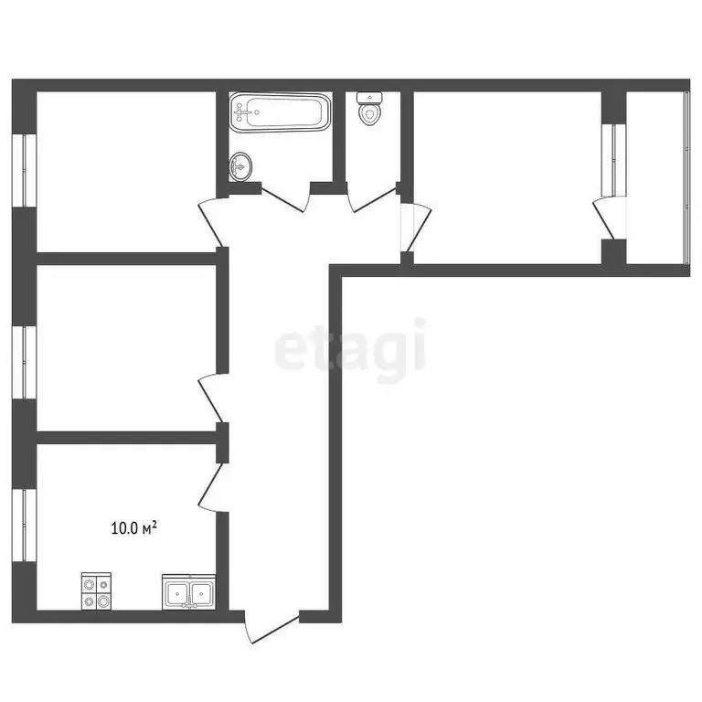 3-комнатная квартира: Камышлов, улица Леваневского, 1В (65 м) - Фото 1