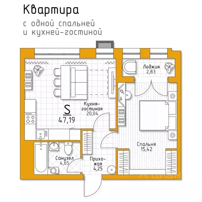 1-к кв. Тульская область, Тула городской округ, пос. Молодежный 5 ... - Фото 0