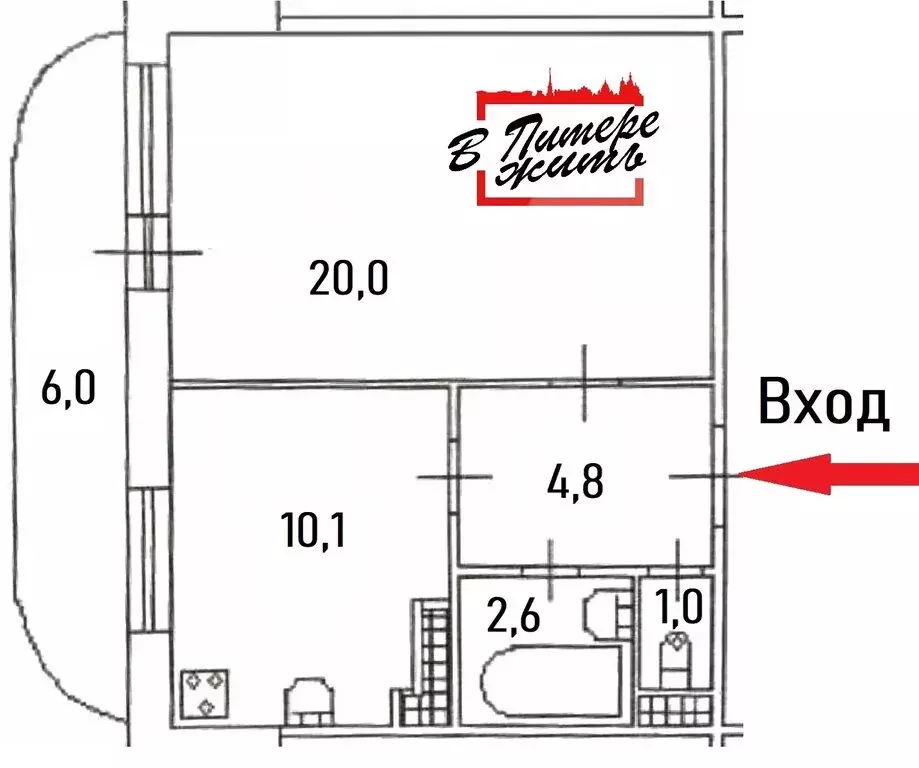 1-комнатная квартира: Санкт-Петербург, улица Ворошилова, 5к2 (40.5 м) - Фото 2