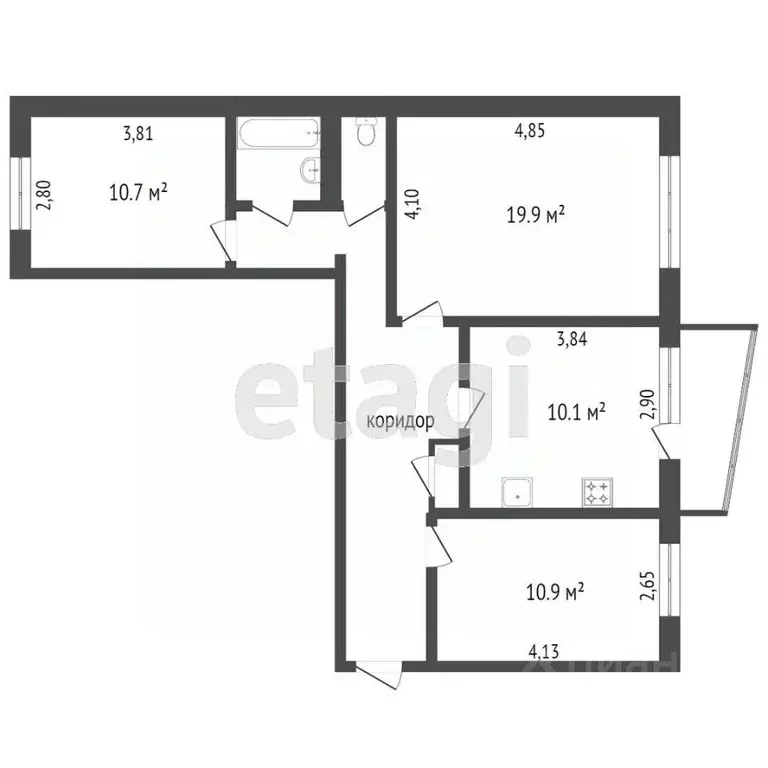 3-к кв. Ханты-Мансийский АО, Сургут просп. Ленина, 54 (71.6 м) - Фото 0