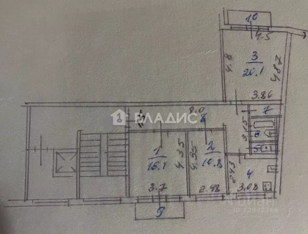 3-к кв. Пензенская область, Пенза ул. Карпинского, 35 (76.7 м) - Фото 1