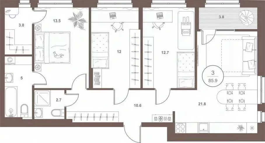 3-к кв. Пензенская область, Пенза Арбеково жилрайон, Дальнее Арбеково ... - Фото 1