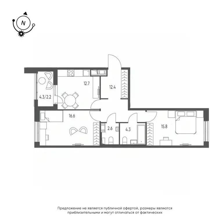 2-к кв. Омская область, Омск Зеленая река мкр, 13 (66.6 м) - Фото 0