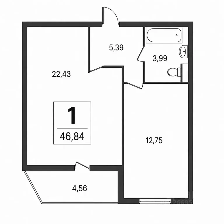 1-к кв. Москва Внуковское поселение, ул. Летчика Ульянина, 6 (44.5 м) - Фото 2