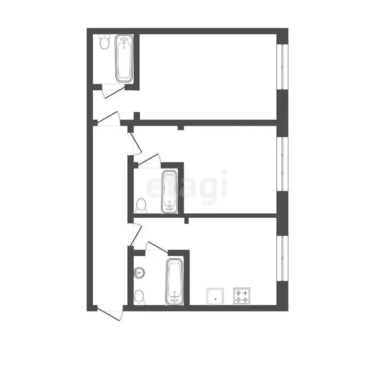 2-комнатная квартира: Тюмень, улица Урицкого, 44 (42 м) - Фото 0
