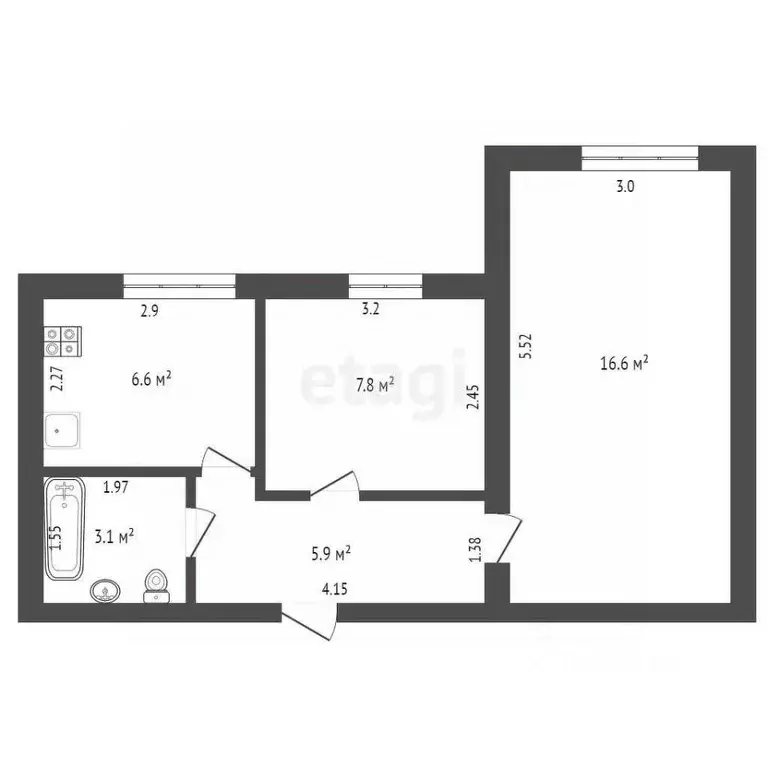 2-к кв. Мордовия, Саранск ул. Лихачева, 35 (40.0 м) - Фото 0