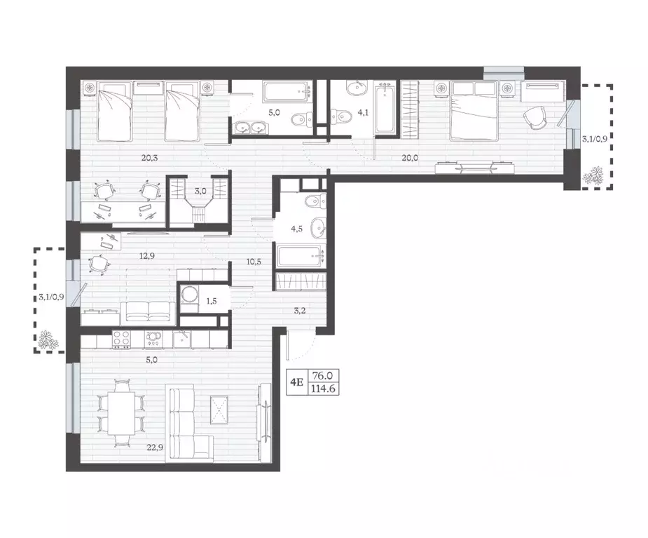 4-к кв. Дагестан, Дербент ул. Сальмана (112.61 м) - Фото 1