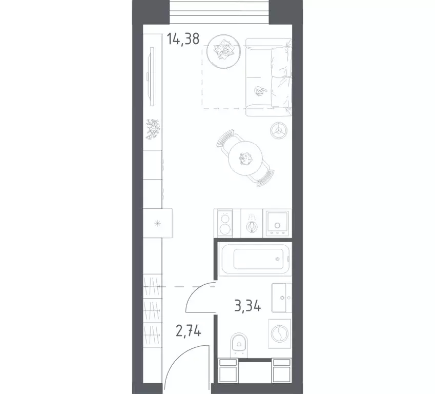 Квартира-студия: Москва, Пятницкое шоссе, 56Б (20.46 м) - Фото 1