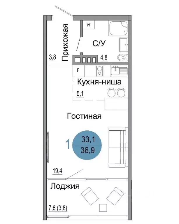 1-к кв. Крым, Керчь Белый город жилой комплекс (36.9 м) - Фото 0