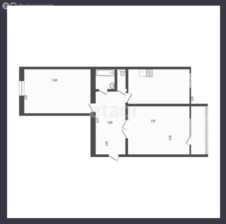 2-комнатная квартира: Черногорск, улица Калинина, 2 (52.1 м) - Фото 1