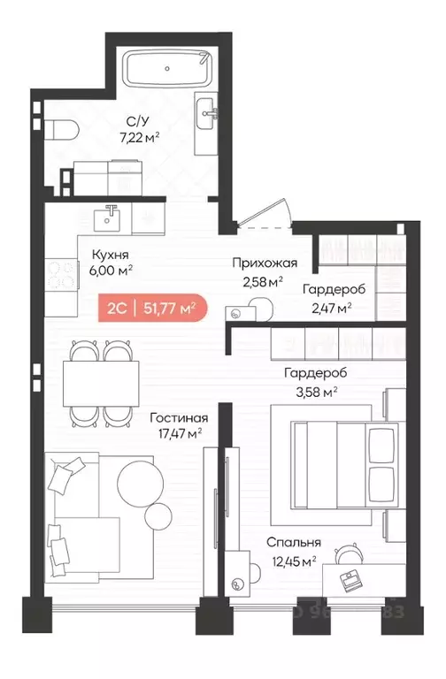 2-к кв. Новосибирская область, Новосибирск Ленинградская ул., 342 ... - Фото 1