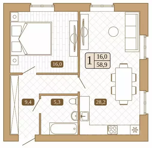 1-к кв. Московская область, Сергиев Посад ул. Троицкого Воинства (58.9 ... - Фото 1