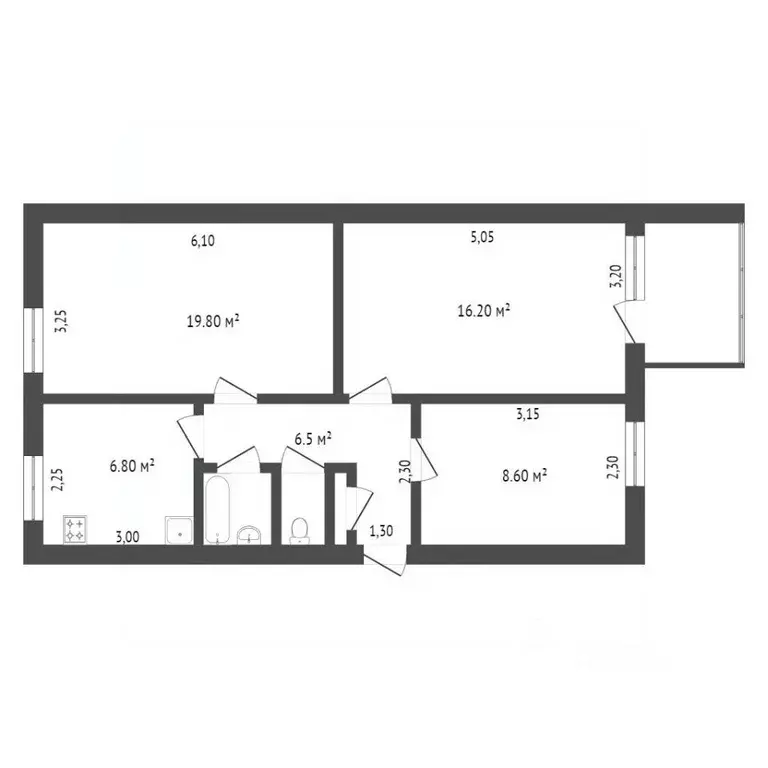 3-к кв. Омская область, Омск ул. Кучерявенко, 8 (63.0 м) - Фото 1