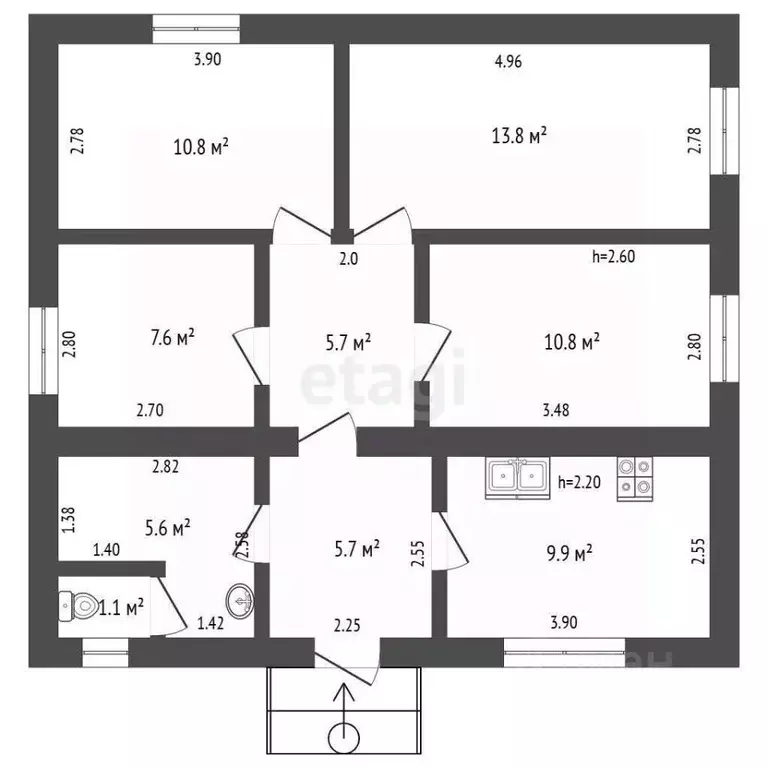Дом в Крым, Сакский район, с. Кольцово ул. 70 лет Октября, 23 (71 м) - Фото 2