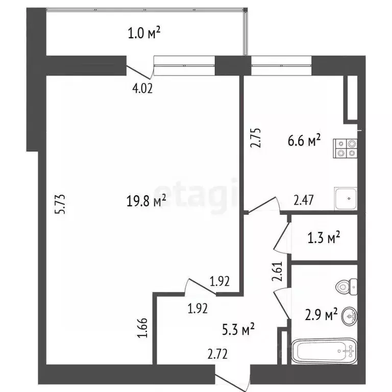 1-к кв. Крым, Щелкино Ленинский район, 8 (35.9 м) - Фото 2
