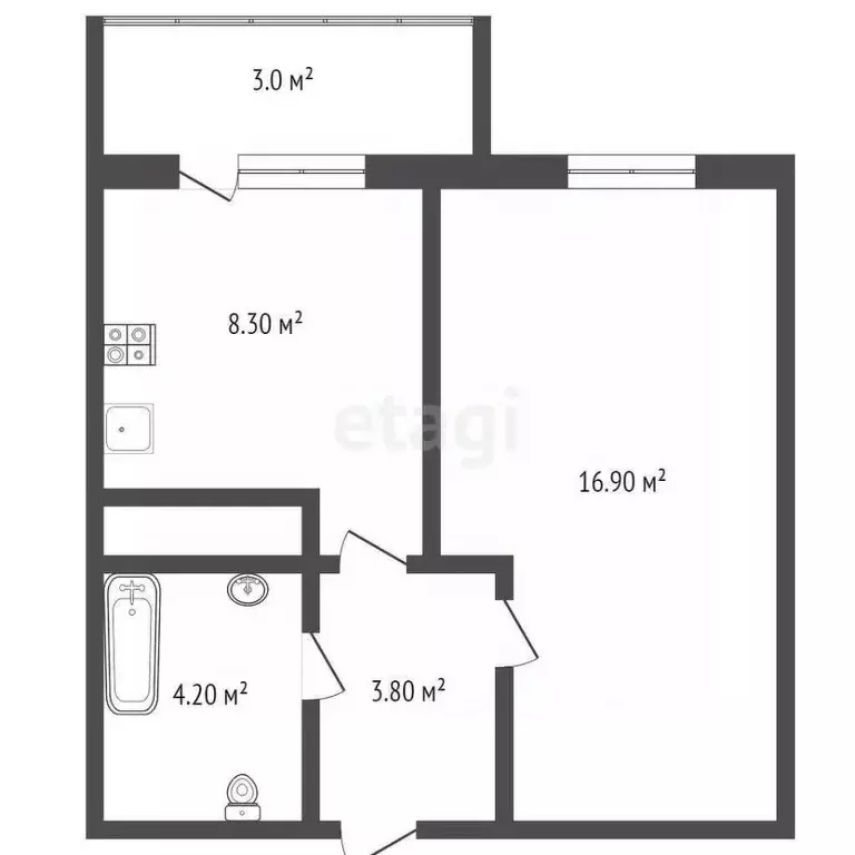 1-к кв. Ямало-Ненецкий АО, Пуровский район, Уренгой пгт, 5-й мкр 18А ... - Фото 2