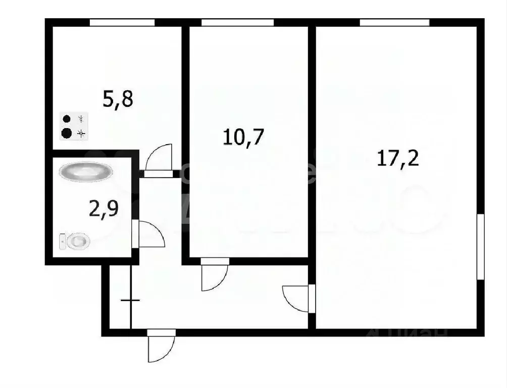 2-к кв. Новосибирская область, Новосибирск Академгородок мкр, ул. ... - Фото 2