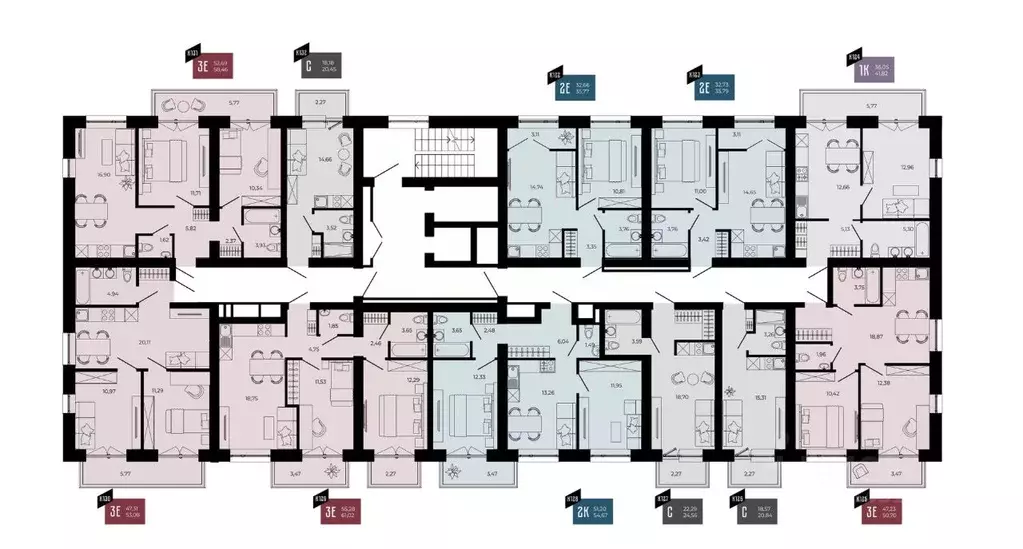 3-к кв. Пензенская область, Пенза ул. Тепличная, 55 (53.08 м) - Фото 2
